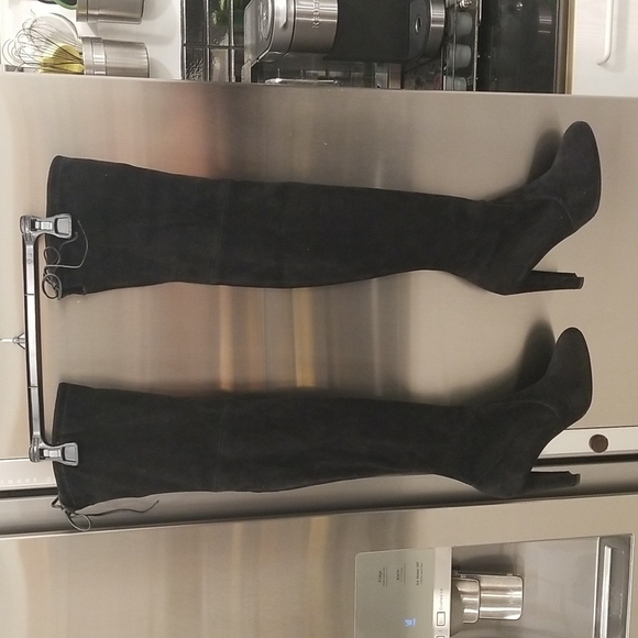 💕STUART WEITZMAN💕 Highland Suede Over-the-Knee Boots ~ Black 7.5 - Picture 7 of 16